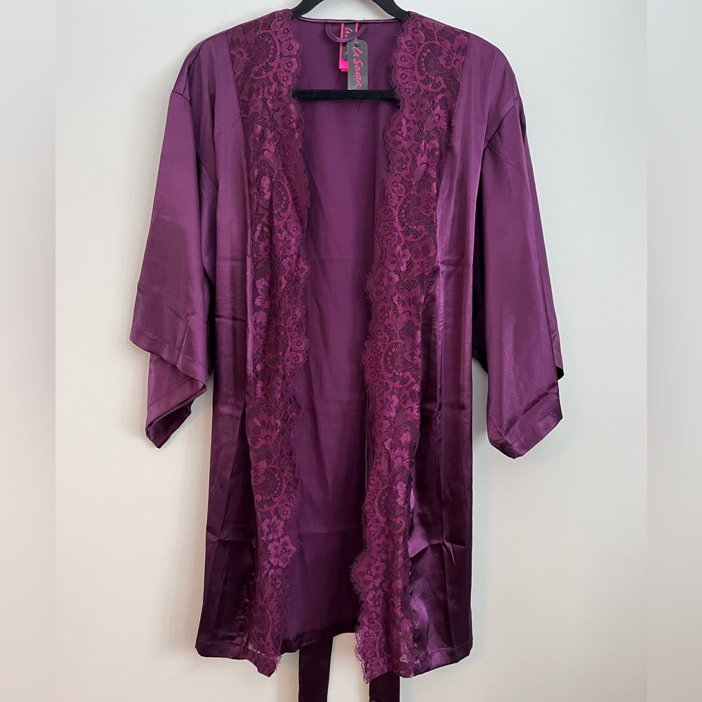 La SENZA Purple Lace Trim Robe